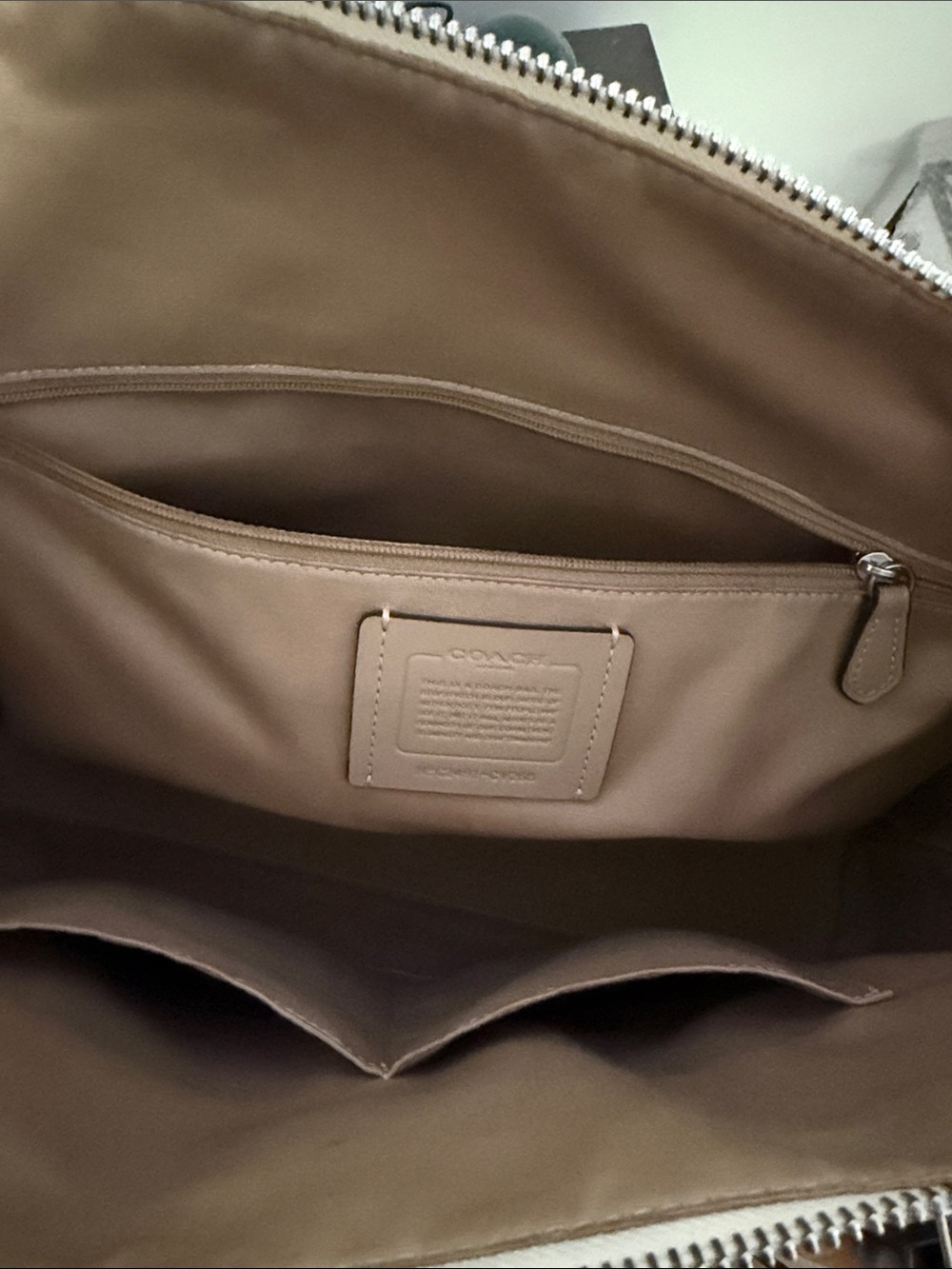 Coach Cream Leather Tote with Multicolor Snail Motif - Picture 4 of 4